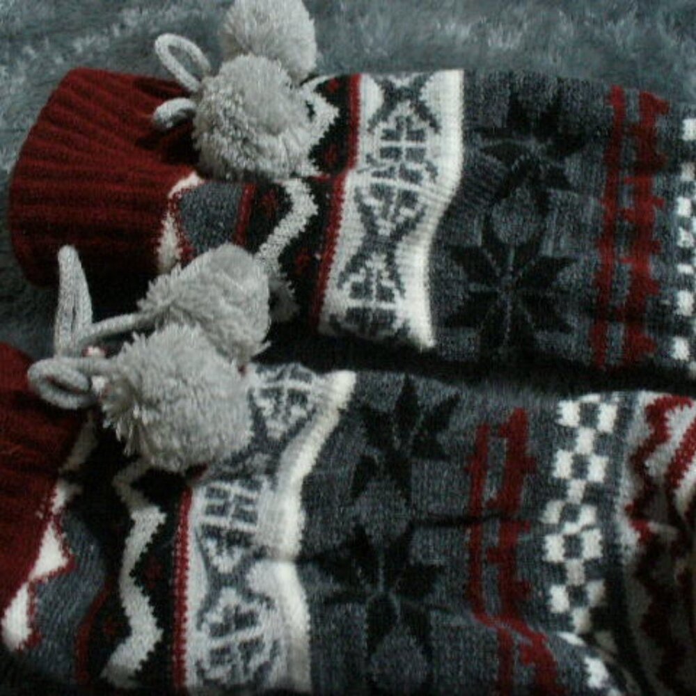 SOCK SLIPPERS BURGANDY GRAY BLK WHITE